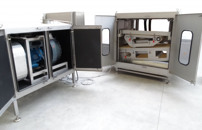 Detailansicht der Technik einer Trocknungsanlage