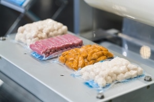 Vakuumverpackungen mit verschiedenen Lebensmitteln