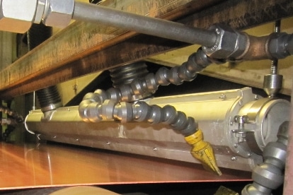 Trocknung eines Kupferbandes mittels Airknife