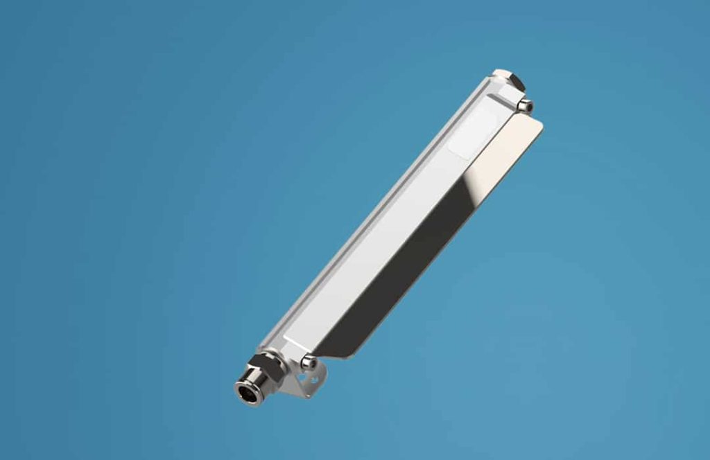 Druckluft Airknife auf einem blauen Hintergrund